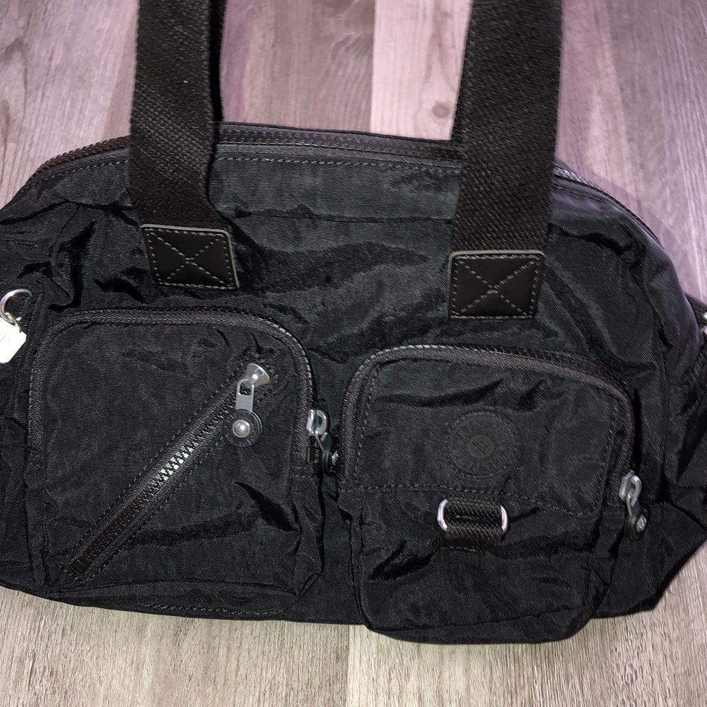 Kipling Defea Nylon Black Tonal Crossbody Shoulder Bag + Monkey Keychain NWT - Picture 7 of 16